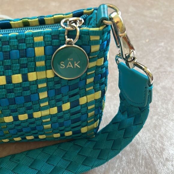 *The Sak* Turquoise and Lime Green Woven Small Handbag in EUC - Picture 2 of 13
